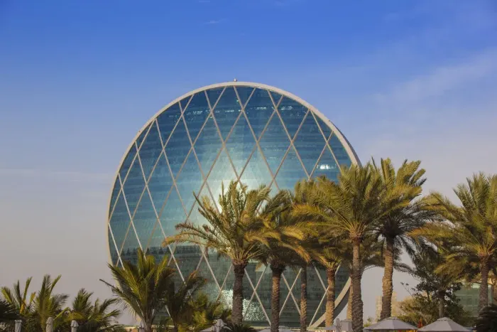 Framed Print : United Arab Emirates, Abu Dhabi, Al Raha, View of Aldar Headquarters - he first circular Framed Print : United Arab Emirates, Abu Dhabi, Al Raha, View of Aldar Headquarters - he first circular