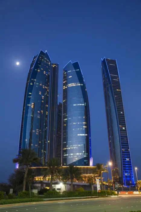 Framed Print : United Arab Emirates, Abu Dhabi, Etihad Towers Framed Print : United Arab Emirates, Abu Dhabi, Etihad Towers
