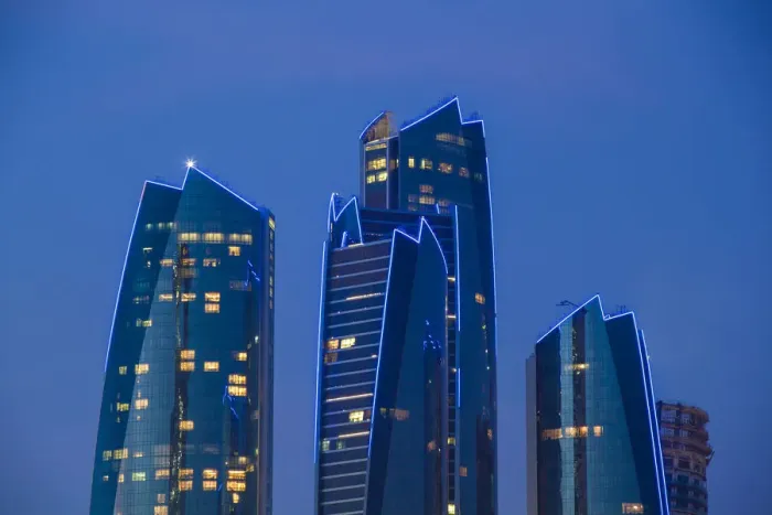 Framed Print : United Arab Emirates, Abu Dhabi, Etihad Towers Framed Print : United Arab Emirates, Abu Dhabi, Etihad Towers