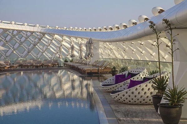 United Arab Emirates, Abu Dhabi, Yas Island, Rooftop Swimming pool at Yas Viceroy Hotel