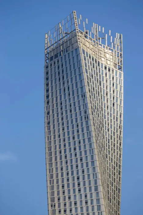 Framed Print : United Arab Emirates, Dubai, Dubai marina, Cayan Tower, known as Infinity Tower before Framed Print : United Arab Emirates, Dubai, Dubai marina, Cayan Tower, known as Infinity Tower before