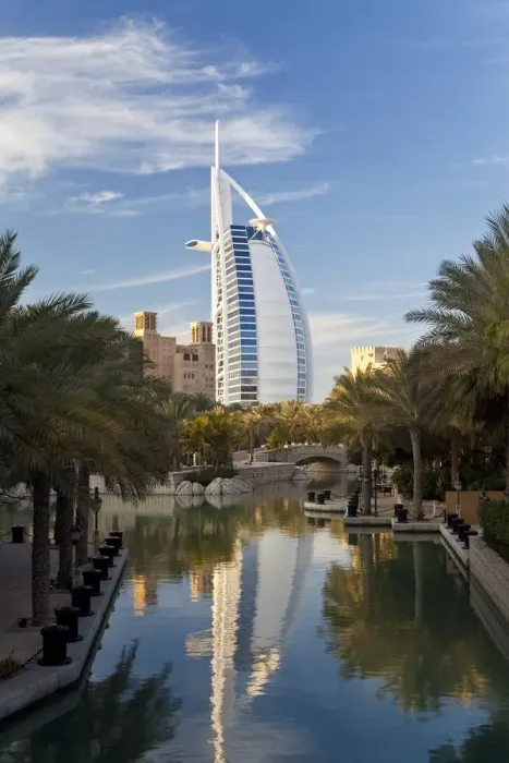 Framed Print : United Arab Emirates (UAE), Dubai, The Burj Dubai Hotel viewed from the luxury resort Framed Print : United Arab Emirates (UAE), Dubai, The Burj Dubai Hotel viewed from the luxury resort