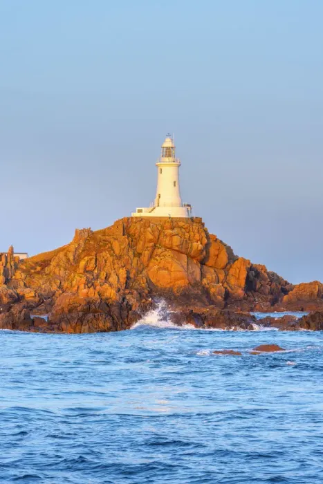 Framed Print : United Kingdom, Channel Islands, Jersey, Corbiere Lighthouse