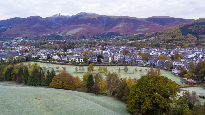 Framed Print : United Kingdom, England, Cumbria, Lake District National Park, Keswick and Skiddaw beyond Framed Print : United Kingdom, England, Cumbria, Lake District National Park, Keswick and Skiddaw beyond