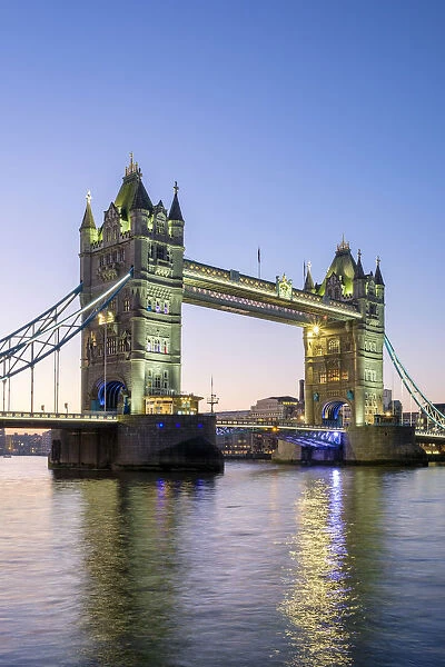 United Kingdom, England, London. Tower Bridge over the River Thames at sunrise