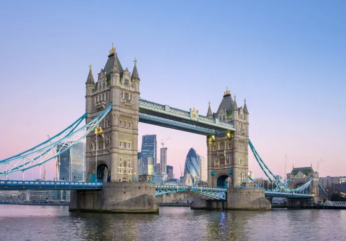 Framed Print : United Kingdom, England, London. Tower Bridge over the River Thames and skyline of Framed Print : United Kingdom, England, London. Tower Bridge over the River Thames and skyline of