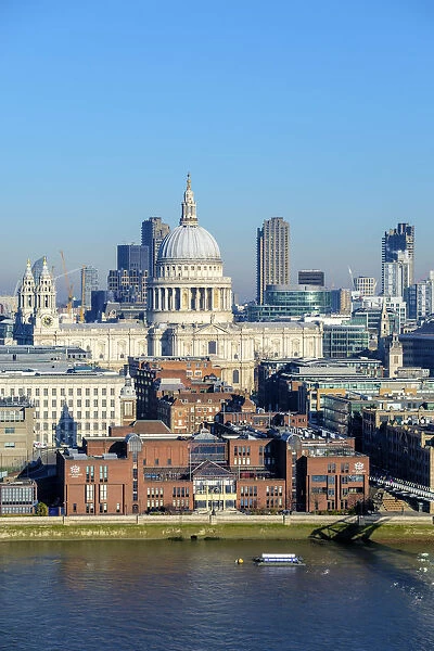 United Kingdom, England, London. St Pauls Cathedral and buildings in central