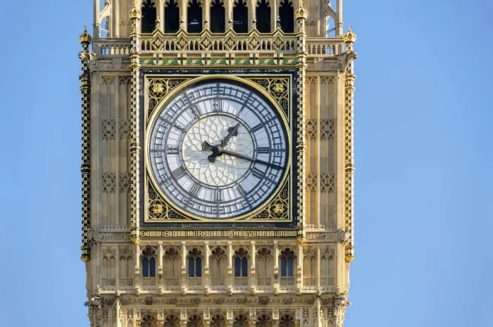 Framed Print : United Kingdom, England, London. Clock face of Big Ben (Elizabeth Tower), which stands