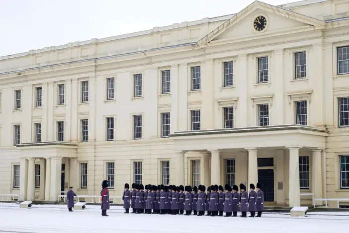 Framed Print : United Kingdom, England, London, Wellington Barracks, The Irish Guards Foot Guards Framed Print : United Kingdom, England, London, Wellington Barracks, The Irish Guards Foot Guards