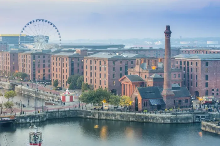 Framed Print : United Kingdom, England, Merseyside, Liverpool, View of Albert Docks and the Wheel Framed Print : United Kingdom, England, Merseyside, Liverpool, View of Albert Docks and the Wheel