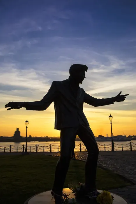 Framed Print : United Kingdom, England, Merseyside, Liverpool, Sculpture of Billy Fury in Albert Dock Framed Print : United Kingdom, England, Merseyside, Liverpool, Sculpture of Billy Fury in Albert Dock