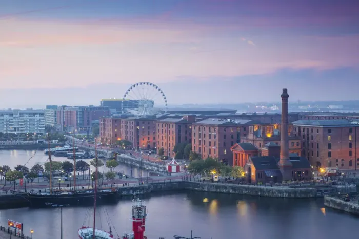 Framed Print : United Kingdom, England, Merseyside, Liverpool, View of Albert Docks and the Wheel Framed Print : United Kingdom, England, Merseyside, Liverpool, View of Albert Docks and the Wheel