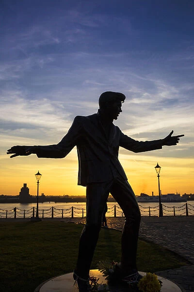 United Kingdom, England, Merseyside, Liverpool, Sculpture of Billy Fury in Albert Dock