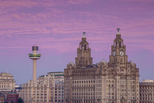 United Kingdom, England, Merseyside, Liverpool, View of The Royal Liver Building