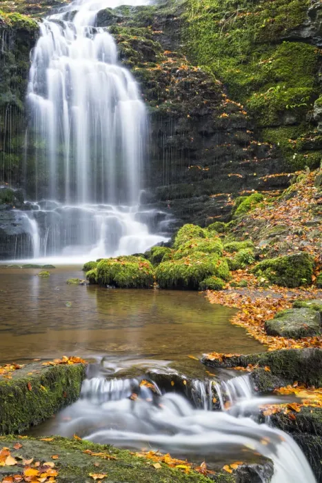 Framed Print : United Kingdom, England, North Yorkshire, Settle, Scaleber Force in Autumn Framed Print : United Kingdom, England, North Yorkshire, Settle, Scaleber Force in Autumn