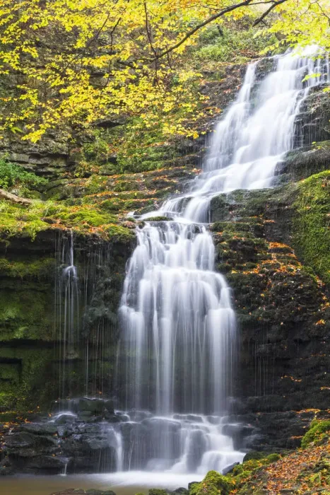 Framed Print : United Kingdom, England, North Yorkshire, Settle, Scaleber Force in Autumn Framed Print : United Kingdom, England, North Yorkshire, Settle, Scaleber Force in Autumn