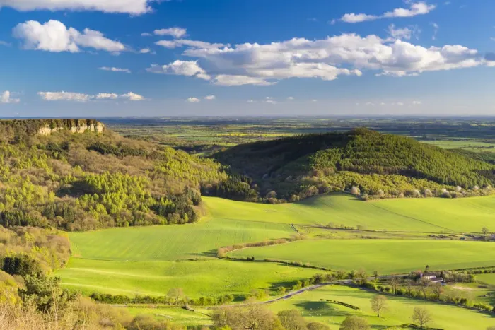 Framed Print : United Kingdom, England, North Yorkshire. The view from Sutton Bank in early Spring