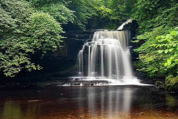 United Kingdom, England, North Yorkshire, West Burton. Cauldron Falls waterfall