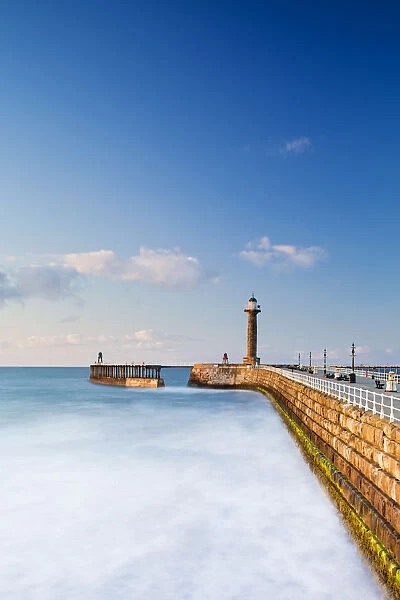 United Kingdom, England, North Yorkshire, Whitby. The West Pier on a late Spring evening