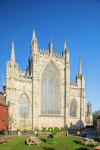United Kingdom, England, North Yorkshire, York. Dating back to the 15th Century, York Minsters recently restored Great East Window is the largest expanse of medieval stained glass in Great Britain