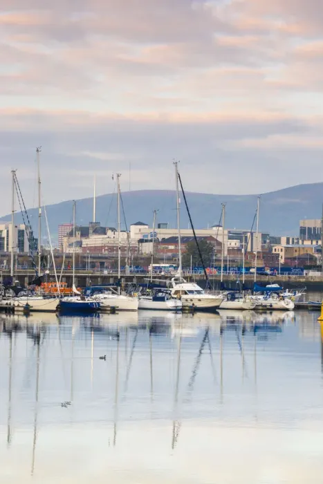 Framed Print : United Kingdom, Northern Ireland, Belfast, Belfast Harbour Marina Framed Print : United Kingdom, Northern Ireland, Belfast, Belfast Harbour Marina