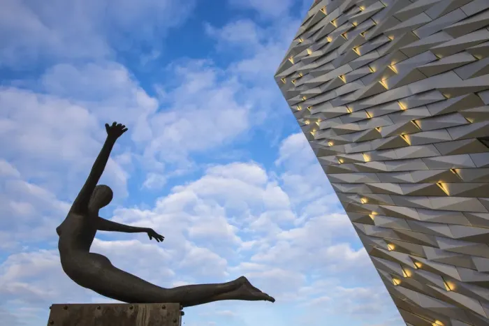 Framed Print : United Kingdom, Northern Ireland, Belfast, View of the Titanic Belfast museum