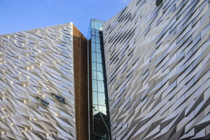 Framed Print : United Kingdom, Northern Ireland, Belfast, View of the Titanic Belfast museum