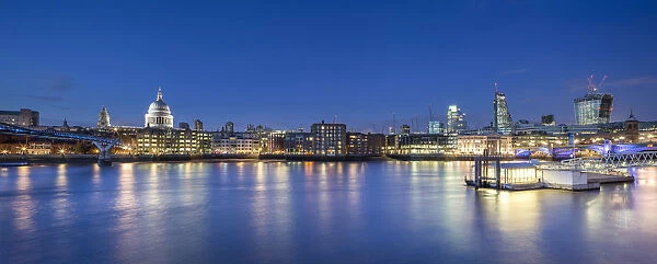 United Kingdom, UK, England, View of skyline with Saint Pauls Cathedral and the City