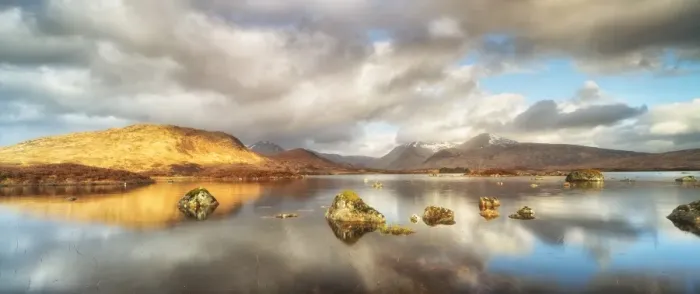 Framed Print : United Kingdom, UK, Scotland, Highlands, Lochin Na H Achlaise and the Black Mount Framed Print : United Kingdom, UK, Scotland, Highlands, Lochin Na H Achlaise and the Black Mount
