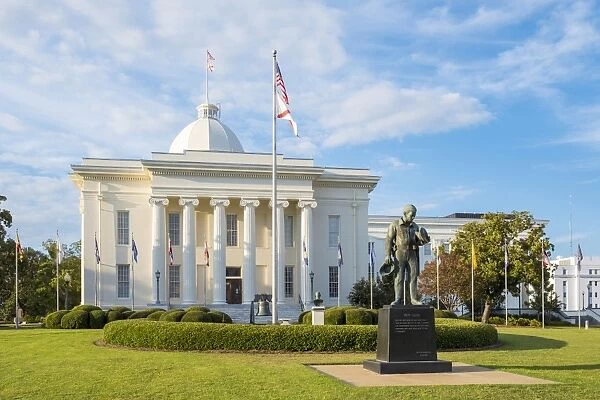 United States, Alabama, Montgomery. Alabama State Capitol building, sculpture by Branko Medenica