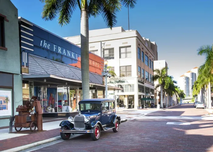 Framed Print : United States, Florida, Fort Myers, Downtown, 1928 Ford Model A, Henry Ford Wintered Framed Print : United States, Florida, Fort Myers, Downtown, 1928 Ford Model A, Henry Ford Wintered