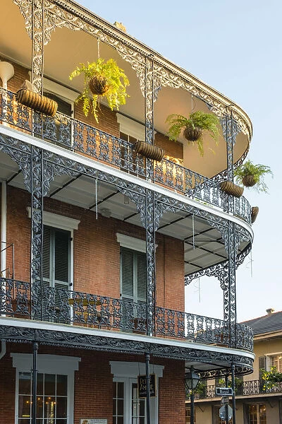United States, Louisiana, New Orleans. Balconies on Royal Street in the French Quarter