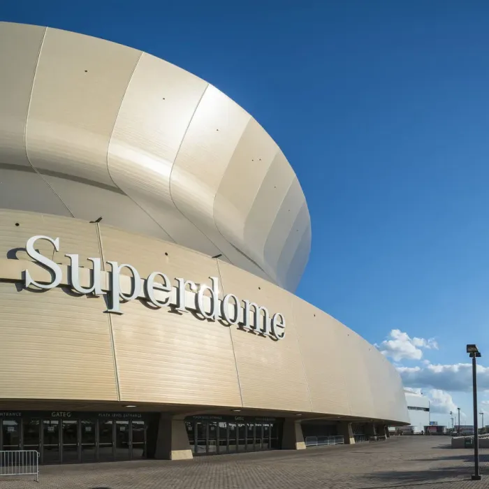 Framed Print : United States, Louisiana, New Orleans. Mercedez Benz Superdome, home of the New Orleans