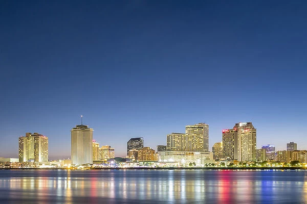 United States, Louisiana, New Orleans. View of downtown New Orleans skyline from across
