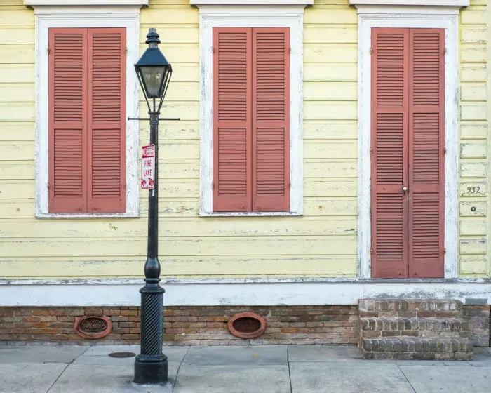 Framed Print : United States, Louisiana, New Orleans. Colorful doors and windows in the French Quarter