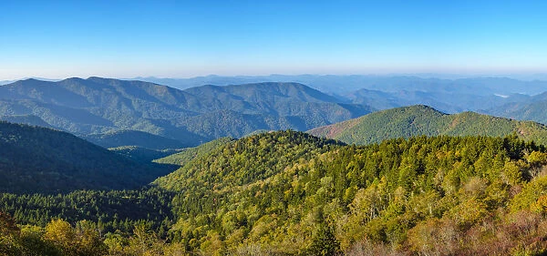 United States, North Carolina, Jackson County. Blue Ridge Mountains from Bear Ridge Gap
