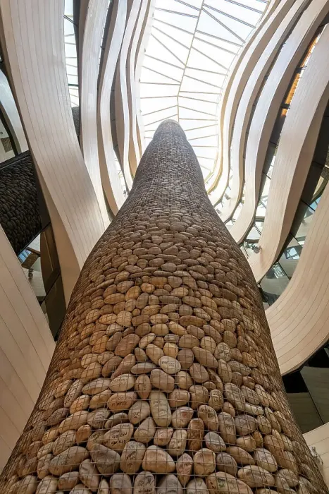 Framed Print : Unusual Rock Tower with Modern Architecture Interior, Bilbao, Basque Country, Spain Framed Print : Unusual Rock Tower with Modern Architecture Interior, Bilbao, Basque Country, Spain