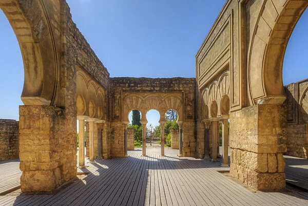 Upper basilical hall or Dar al-Jund, Medina Azahara archeological site, Cordoba, Andalusia