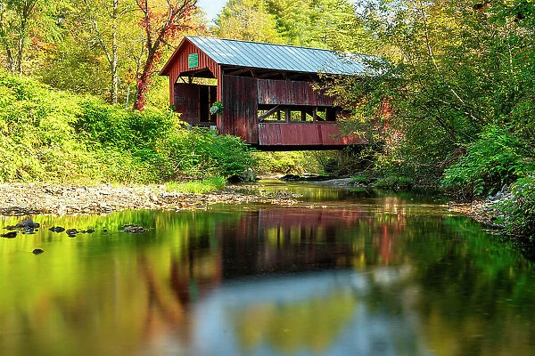 Upper Cox Brook Covered Bridge, Northfield, Vermont, New England, USA