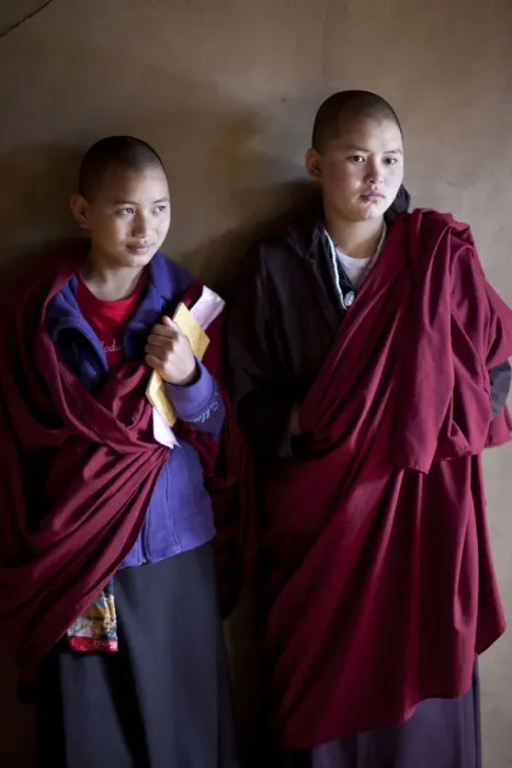 Framed Print : Ura, Bhutan. Buddist nuns in Bhutan Framed Print : Ura, Bhutan. Buddist nuns in Bhutan
