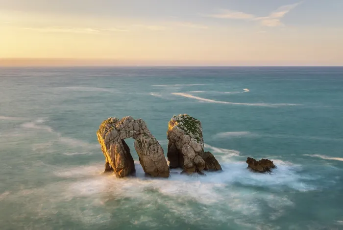 Framed Print : Urro del Manzano sea stacks and natural arch on the Costa Quebrada near Liencres, Cantabria, North Spain. Autumn (September) 2025 Framed Print : Urro del Manzano sea stacks and natural arch on the Costa Quebrada near Liencres, Cantabria, North Spain. Autumn (September) 2025