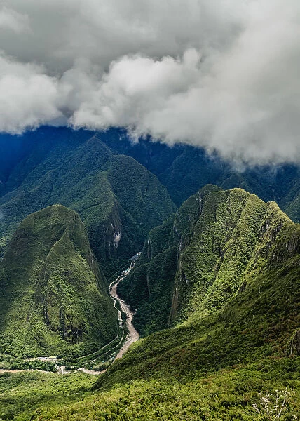 Urubamba River, elevated view from Machu Picchu Mountain, Cusco Region, Peru