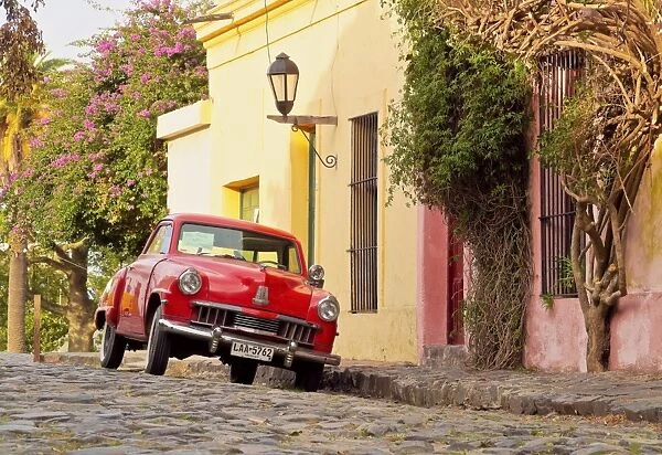 Uruguay, Colonia Department, Colonia del Sacramento, Vintage Studebaker car on the
