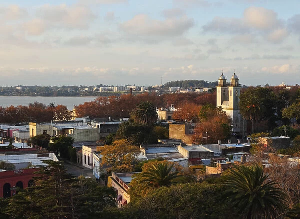 Uruguay, Colonia Department, Colonia del Sacramento, Elevated view of the historic