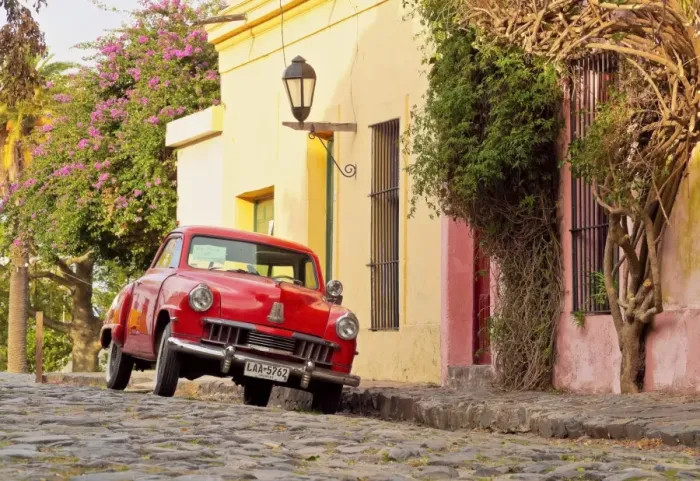 Framed Print : Uruguay, Colonia Department, Colonia del Sacramento, Vintage Studebaker car on Framed Print : Uruguay, Colonia Department, Colonia del Sacramento, Vintage Studebaker car on