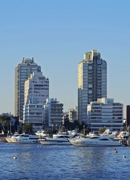 Framed Print : Uruguay, Maldonado Department, Punta del Este, View of the harbour Framed Print : Uruguay, Maldonado Department, Punta del Este, View of the harbour