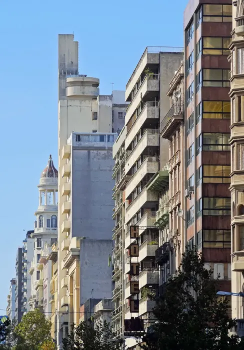Framed Print : Uruguay, Montevideo, Buildings on 18 de Julio Avenue viewed from the Plaza Independencia Framed Print : Uruguay, Montevideo, Buildings on 18 de Julio Avenue viewed from the Plaza Independencia