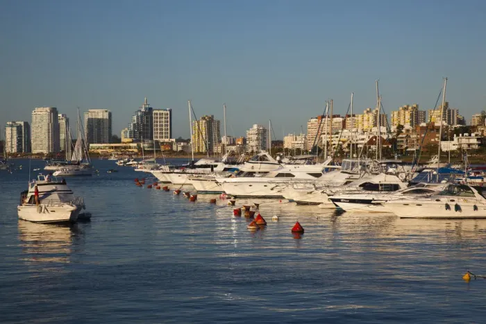 Framed Print : Uruguay, Punta del Este, yacht harbor, sunset Framed Print : Uruguay, Punta del Este, yacht harbor, sunset