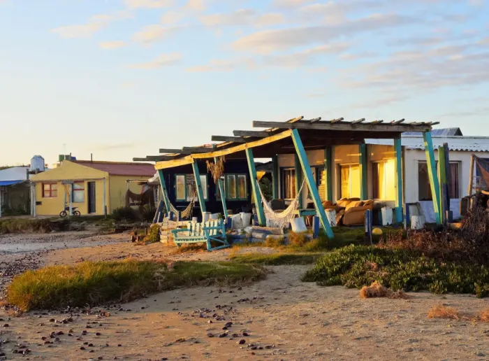 Framed Print : Uruguay, Rocha Department, Cabo Polonio, Bungalow on the beach at sunrise Framed Print : Uruguay, Rocha Department, Cabo Polonio, Bungalow on the beach at sunrise