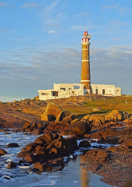 Uruguay, Rocha Department, Cabo Polonio, Lighthouse at sunrise